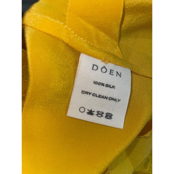 Doen Women’s Flores Silk Cami Top size M NWT Yellow Romantic Boho Retro - Picture 9 of 9